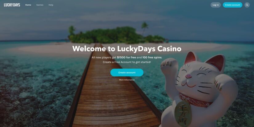 Lucky Days Casino welcome offer