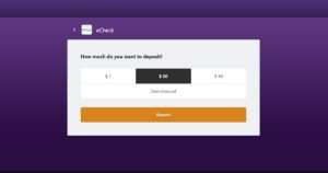 Choose how much to deposit with eCheck