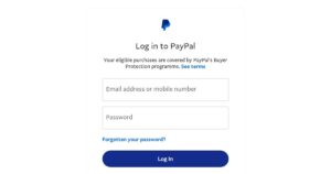 Log in to your PayPal account