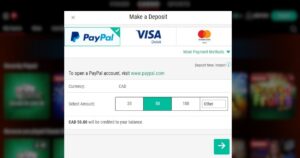 Enter how much to deposit with PayPal