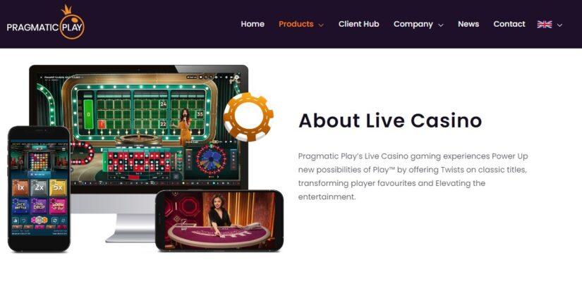 Live section of software provider Pragmatic Play