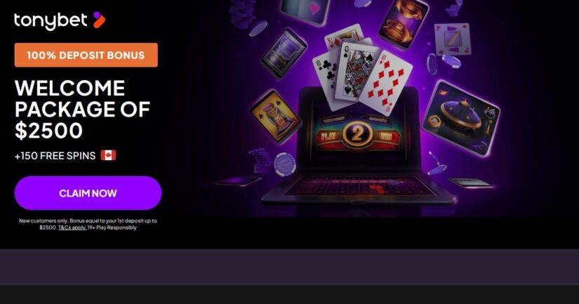 Homepage of TonyBet Canada