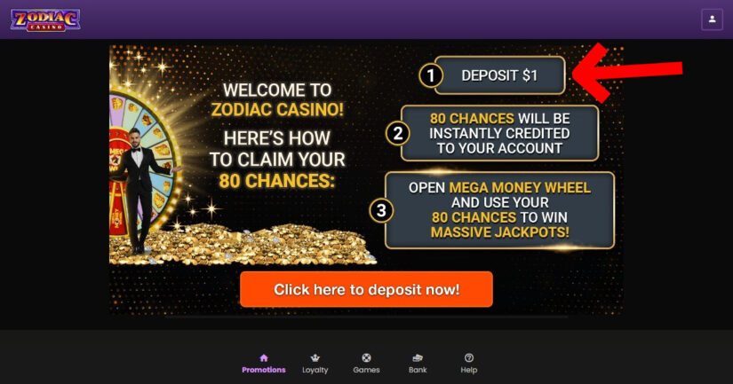 $1 dollar deposit casino