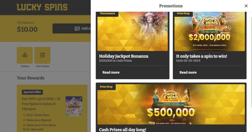 Promotions and further bonuses for existing players