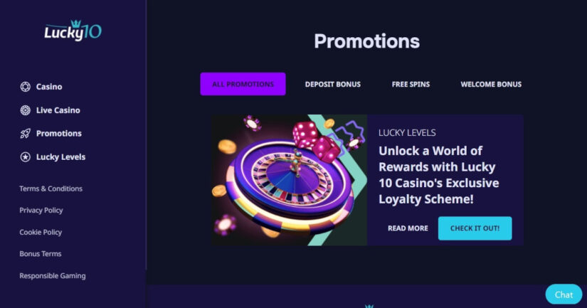 Promotions for existing players at Lucky10 Casino