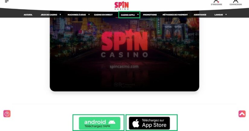 Application du casino disponible pour android et apple