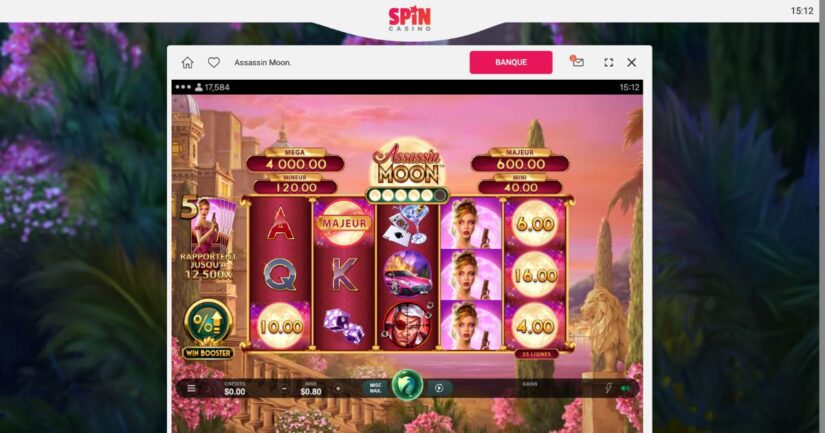 Exemple d'une machine a sous disponible dans le site de spin casino