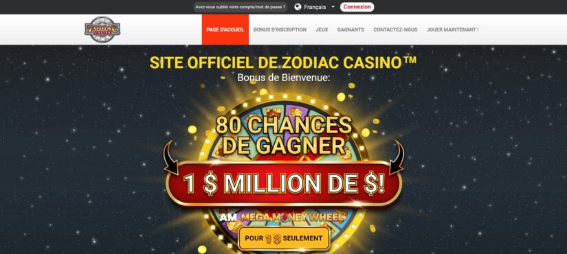 Bonus de bienvenue de Zodiac casino