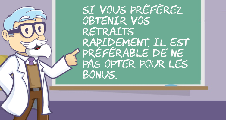 explication de la manière dont le bonus peut affecter le délai de retrait dans les casinos en ligne