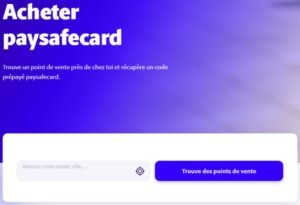 Trouver un point de vente casino Paysafecard étape 2