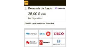 Choix de la banque chez laquelle est l'utilisateur pour pouvoir connecter Intrerac directement dessus