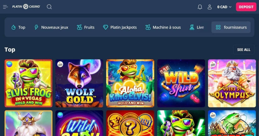 Platin casino jeux