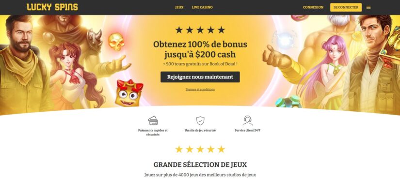 Lucky Spins bonus de bienvenue