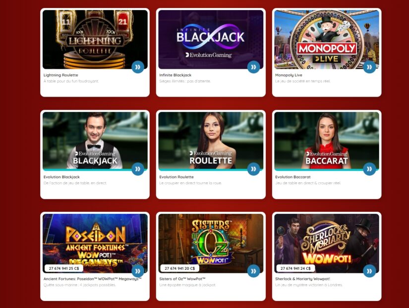 jeux en ligne au Royal Vegas Casino