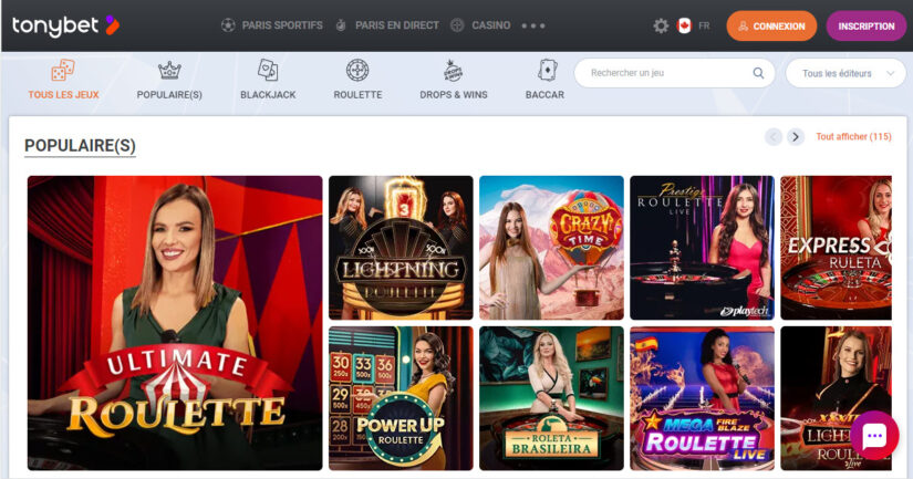 casino en direct tonybet