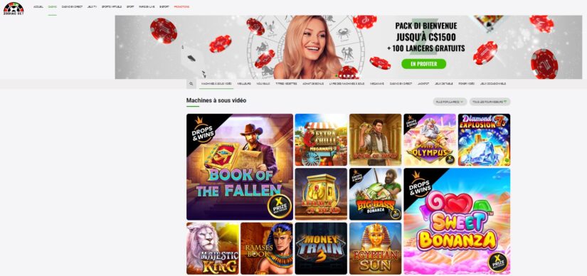 jeux casino en ligne chez Zodiac Bet