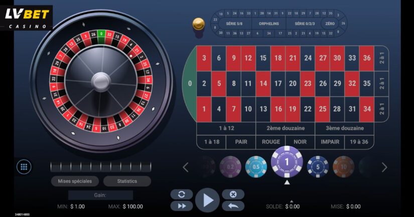 Roulette dans un casino en ligne quebec